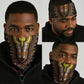 African Dashiki and Polynesian Pattern Neck Gaiter Gold LT9