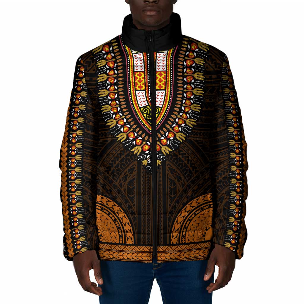 African Dashiki and Polynesian Pattern Padded Jacket Gold by African ...