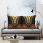 African Dashiki and Polynesian Pattern Pillow Cover Gold