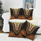 African Dashiki and Polynesian Pattern Pillow Cover Gold