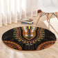 African Dashiki and Polynesian Pattern Round Carpet Gold