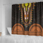 African Dashiki and Polynesian Pattern Shower Curtain Gold