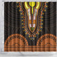 African Dashiki and Polynesian Pattern Shower Curtain Gold