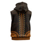 African Dashiki and Polynesian Pattern Sleeveless Hoodie Gold - African Pride