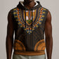 African Dashiki and Polynesian Pattern Sleeveless Hoodie Gold - African Pride