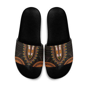 African Dashiki and Polynesian Pattern Slide Sandals Gold
