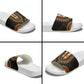 African Dashiki and Polynesian Pattern Slide Sandals Gold