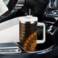 African Dashiki and Polynesian Pattern Tumbler With Handle Gold