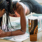 African Dashiki and Polynesian Pattern Tumbler With Handle Gold