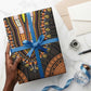 African Dashiki and Polynesian Pattern Wrapping Paper Gold - African Pride