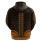 African Dashiki and Polynesian Pattern Zip Hoodie Gold