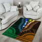 African Dashiki and Polynesian Pattern Area Rug Half Green-Gold