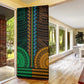 African Dashiki and Polynesian Pattern Door Cover Half Green-Gold