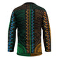 African Dashiki and Polynesian Pattern Hockey Jersey Half Green-Gold