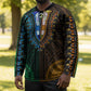 African Dashiki and Polynesian Pattern Hockey Jersey Half Green-Gold