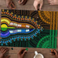 African Dashiki and Polynesian Pattern Puzzle Half Green-Gold