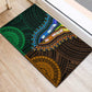 African Dashiki and Polynesian Pattern Rubber Doormat Half Green-Gold