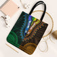 African Dashiki and Polynesian Pattern Tote Bag Half Green-Gold