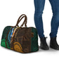 African Dashiki and Polynesian Pattern Travel Bag Half Green-Gold