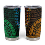 African Dashiki and Polynesian Pattern Tumbler Cup Half Green-Gold