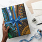 African Dashiki and Polynesian Pattern Wrapping Paper Half Green-Gold - African Pride