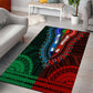 African Dashiki and Polynesian Pattern Area Rug Half Green-Red
