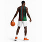 African Dashiki and Polynesian Pattern Basketball Jersey Half Green-Red - African Pride