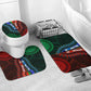 African Dashiki and Polynesian Pattern Bathroom Set Half Green-Red