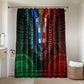 African Dashiki and Polynesian Pattern Bathroom Set Half Green-Red