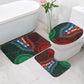 African Dashiki and Polynesian Pattern Bathroom Set Half Green-Red