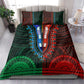 African Dashiki and Polynesian Pattern Bedding Set Half Green-Red
