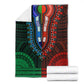 African Dashiki and Polynesian Pattern Blanket Half Green-Red