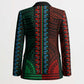 African Dashiki and Polynesian Pattern Blazer Half Green-Red