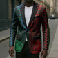African Dashiki and Polynesian Pattern Blazer Half Green-Red