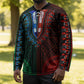 African Dashiki and Polynesian Pattern Hockey Jersey Half Green-Red