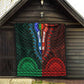 African Dashiki and Polynesian Pattern Quilt Half Green-Red