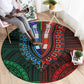 African Dashiki and Polynesian Pattern Round Carpet Half Green-Red