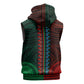 African Dashiki and Polynesian Pattern Sleeveless Hoodie Half Green-Red - African Pride