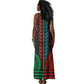 African Dashiki and Polynesian Pattern Tank Maxi Dress Half Green-Red