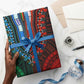 African Dashiki and Polynesian Pattern Wrapping Paper Half Green-Red - African Pride