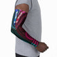African Dashiki and Polynesian Pattern Arm Sleeves Half Teal-Pink