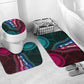 African Dashiki and Polynesian Pattern Bathroom Set Half Teal-Pink