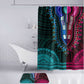 African Dashiki and Polynesian Pattern Bathroom Set Half Teal-Pink