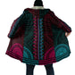 African Dashiki and Polynesian Pattern Cloak Half Teal-Pink