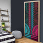 African Dashiki and Polynesian Pattern Door Cover Half Teal-Pink