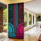 African Dashiki and Polynesian Pattern Door Cover Half Teal-Pink