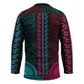 African Dashiki and Polynesian Pattern Hockey Jersey Half Teal-Pink