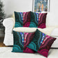 African Dashiki and Polynesian Pattern Pillow Cover Half Teal-Pink