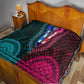 African Dashiki and Polynesian Pattern Quilt Half Teal-Pink