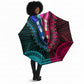 African Dashiki and Polynesian Pattern Umbrella Half Teal-Pink